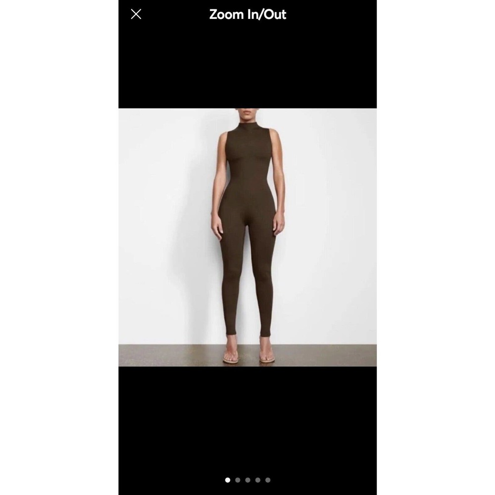 SKIMS All-in-One Mock Neck Sleeveless Unitard - Cocoa Bodysuit  Size 3X - Picture 10 of 10